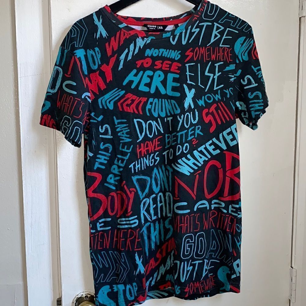 CROPP Text T Shirt-XS 